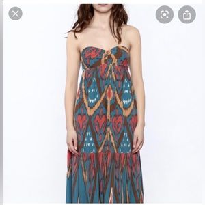 Free people strapless maxi dress size medium boho bohemian hippie summer